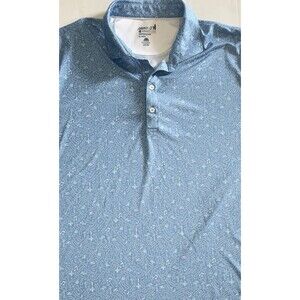 JOHNNIE O Zurich Classic Blue Performance Men's Polo Golf Shirt X Large UV 50